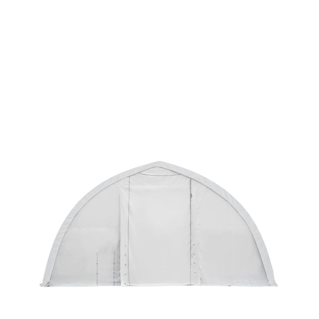 New 40' x 80' Peak Ceiling Storage Shelter, Single Truss, 17oz Commercial Grade PVC Cover, 13' Wx 16' H Wide Open Door on Two End Walls