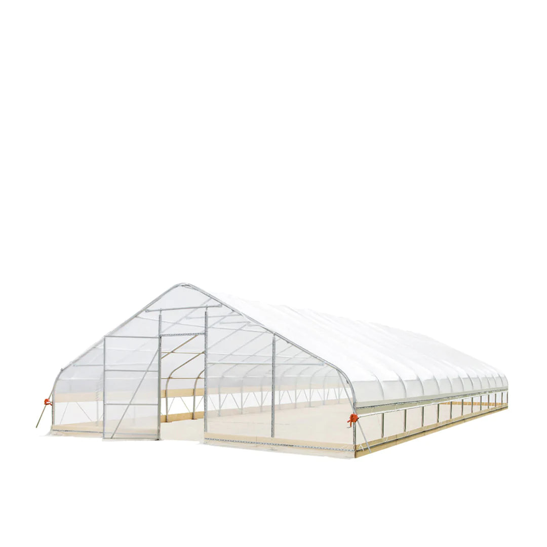 New 25’ x 50’ Tunnel Greenhouse Grow Tent w/6 Mil Clear EVA Plastic Film, Cold Frame, Hand Crank Roll-Up Sides, Peak Ceiling Roof