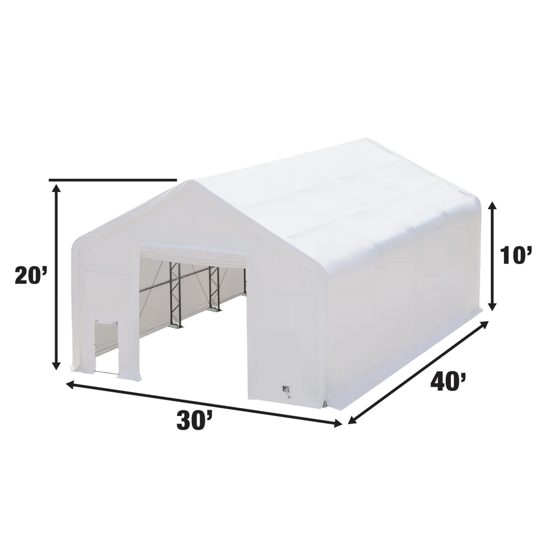 New 30' x 40' Dual Truss Storage Shelter with Heavy Duty 17 oz PVC Cover