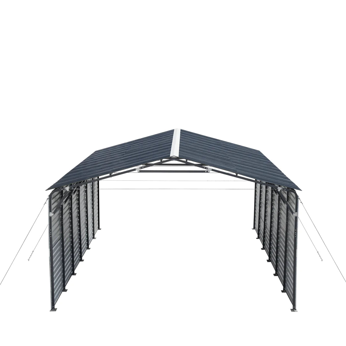 New 20’ x 30’ Metal Shed Carport, 10’ Enclosed Sidewalls, 600 Sq-Ft, 27 GA Corrugated Panels