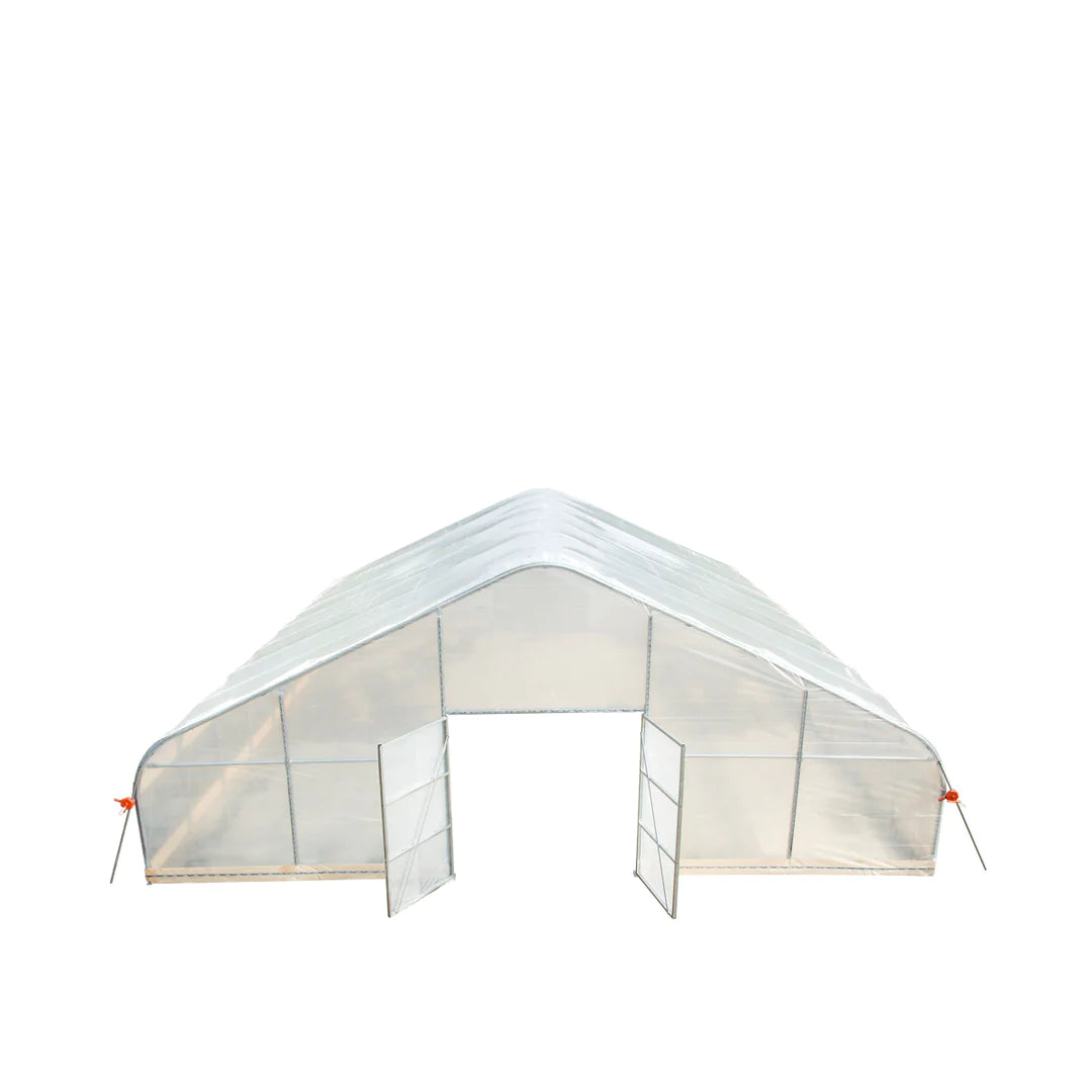 New 30’ x 40’ Tunnel Greenhouse Grow Tent w/6 Mil Clear EVA Plastic Film, Cold Frame, Hand Crank Roll-Up Sides, Peak Ceiling Roof