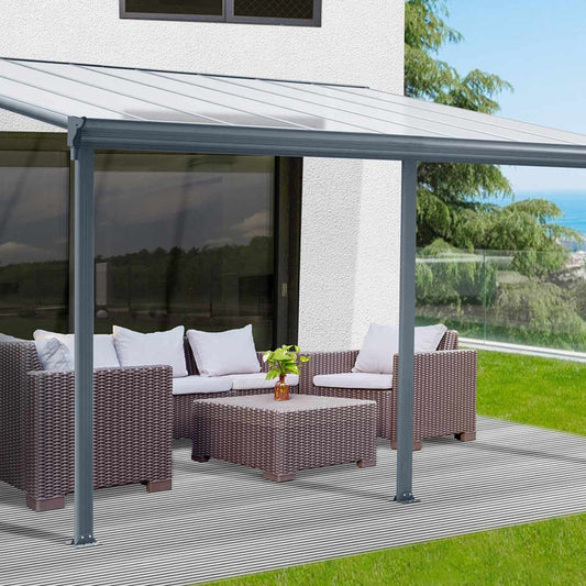 New Aluminum Patio Cover 10’ x 16’ with Clear Panels