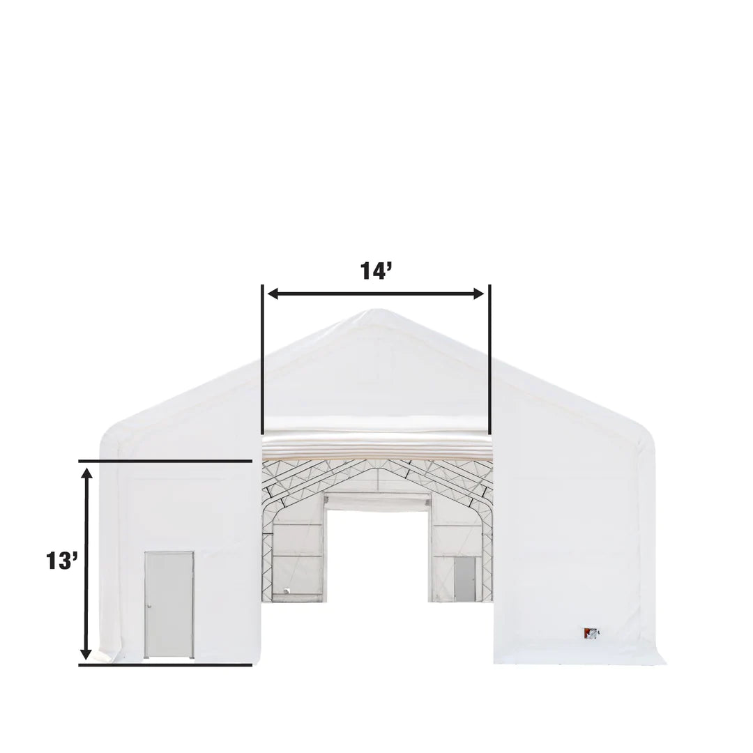 New Pro Series 30' x 63' Dual Truss Storage Shelter with Heavy Duty 17 oz PVC Cover & Drive Through Doors