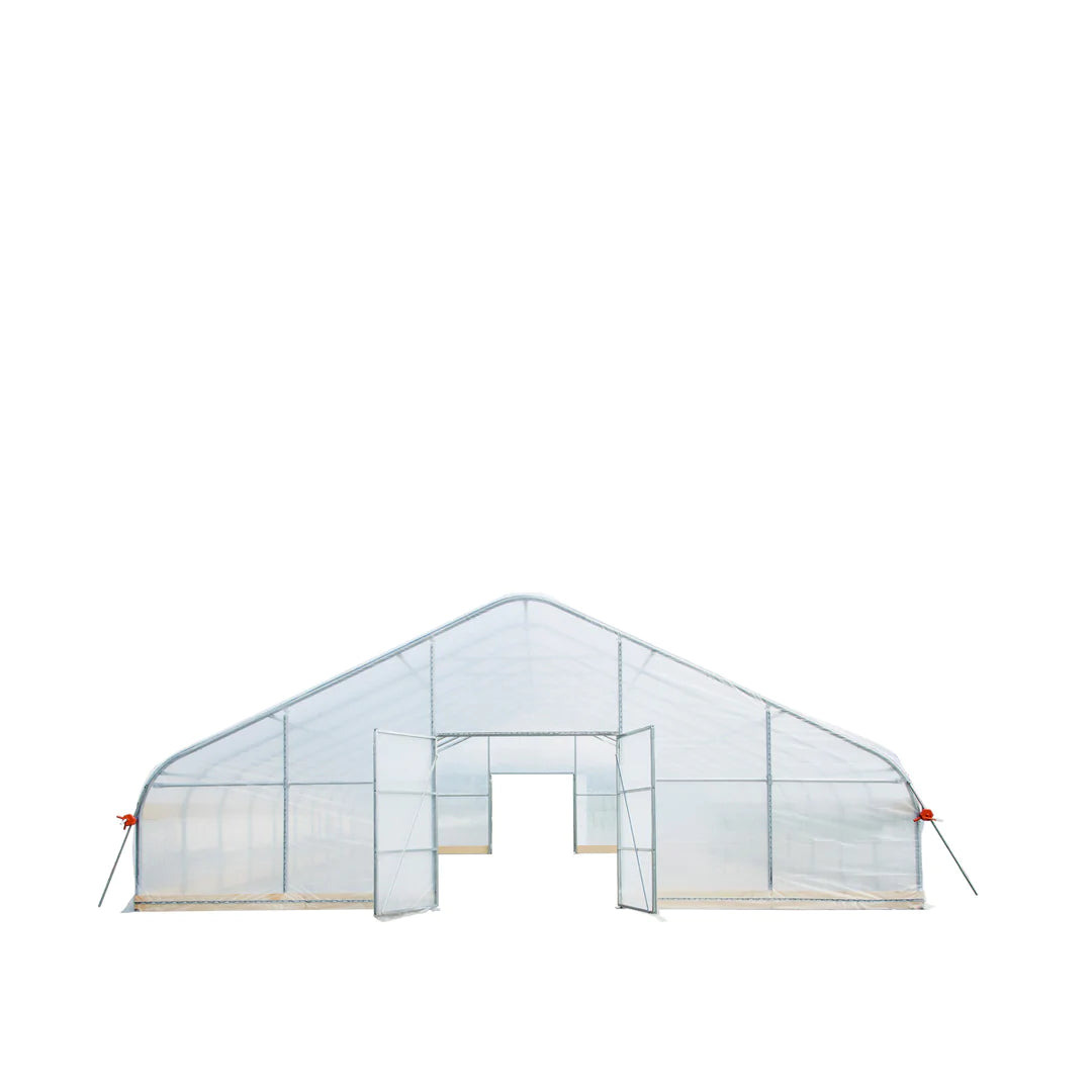 New 30’ x 60’ Tunnel Greenhouse Grow Tent w/6 Mil Clear EVA Plastic Film, Cold Frame, Hand Crank Roll-Up Sides, Peak Ceiling Roof