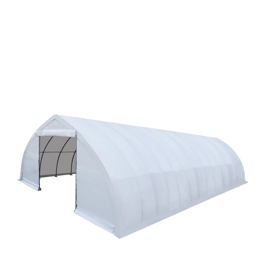 New 30' x 60' Peak Ceiling Storage Shelter with Heavy Duty 17 oz PVC Cover & Drive Through Doors