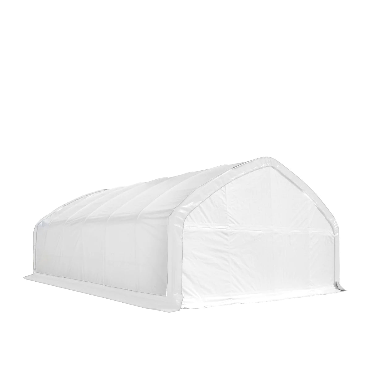 New 20' x 30' Straight Wall Peak Ceiling Storage Shelter with Heavy Duty 11 oz PE Cover & Drive Through Door