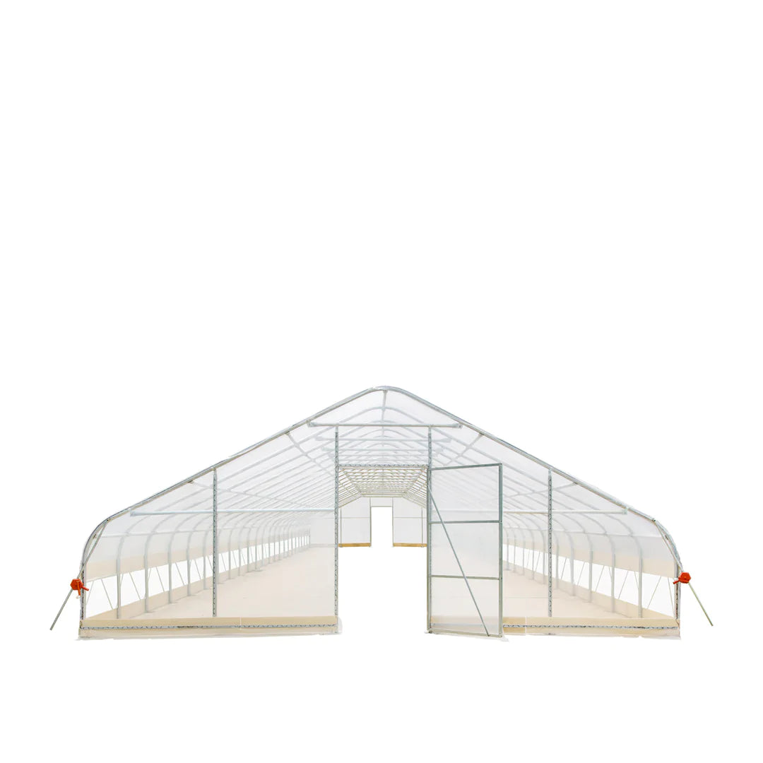 New 25’ x 100’ Tunnel Greenhouse Grow Tent w/6 Mil Clear EVA Plastic Film, Cold Frame, Hand Crank Roll-Up Sides, Peak Ceiling Roof