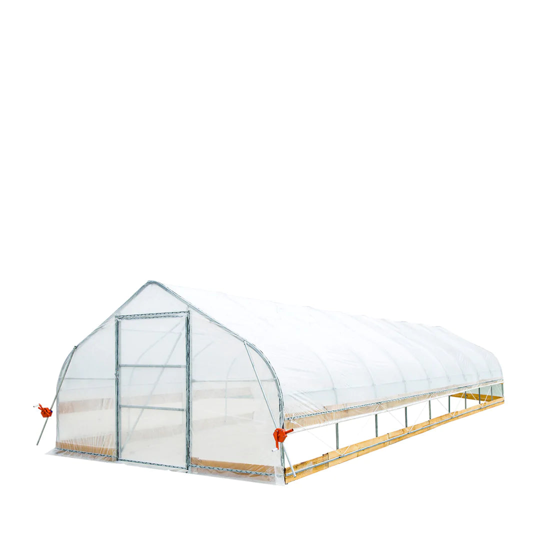 New 12’ x 40’ Tunnel Greenhouse Grow Tent w/6 Mil Clear EVA Plastic Film, Cold Frame, Hand Crank Roll-Up Sides, Peak Ceiling Roof