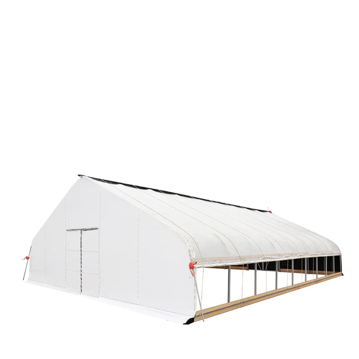 New Pro Series 30’ x 40’ Light Deprivation Two Layer Cover Greenhouse Grow Tent, 6-mil Blackout Tarp and Clear Film, Cold Frame, Hand Crank Roll-Up Sides, Peak Ceiling Roof