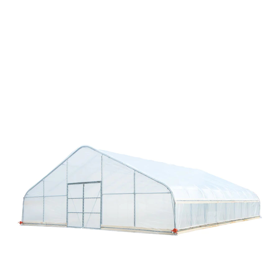 New 30’ x 40’ Tunnel Greenhouse Grow Tent w/6 Mil Clear EVA Plastic Film, Cold Frame, Hand Crank Roll-Up Sides, Peak Ceiling Roof