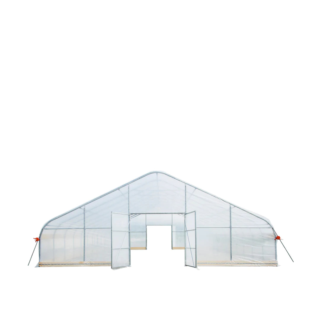 New 30’ x 50’ Tunnel Greenhouse Grow Tent w/6 Mil Clear EVA Plastic Film, Cold Frame, Hand Crank Roll-Up Sides, Peak Ceiling Roof