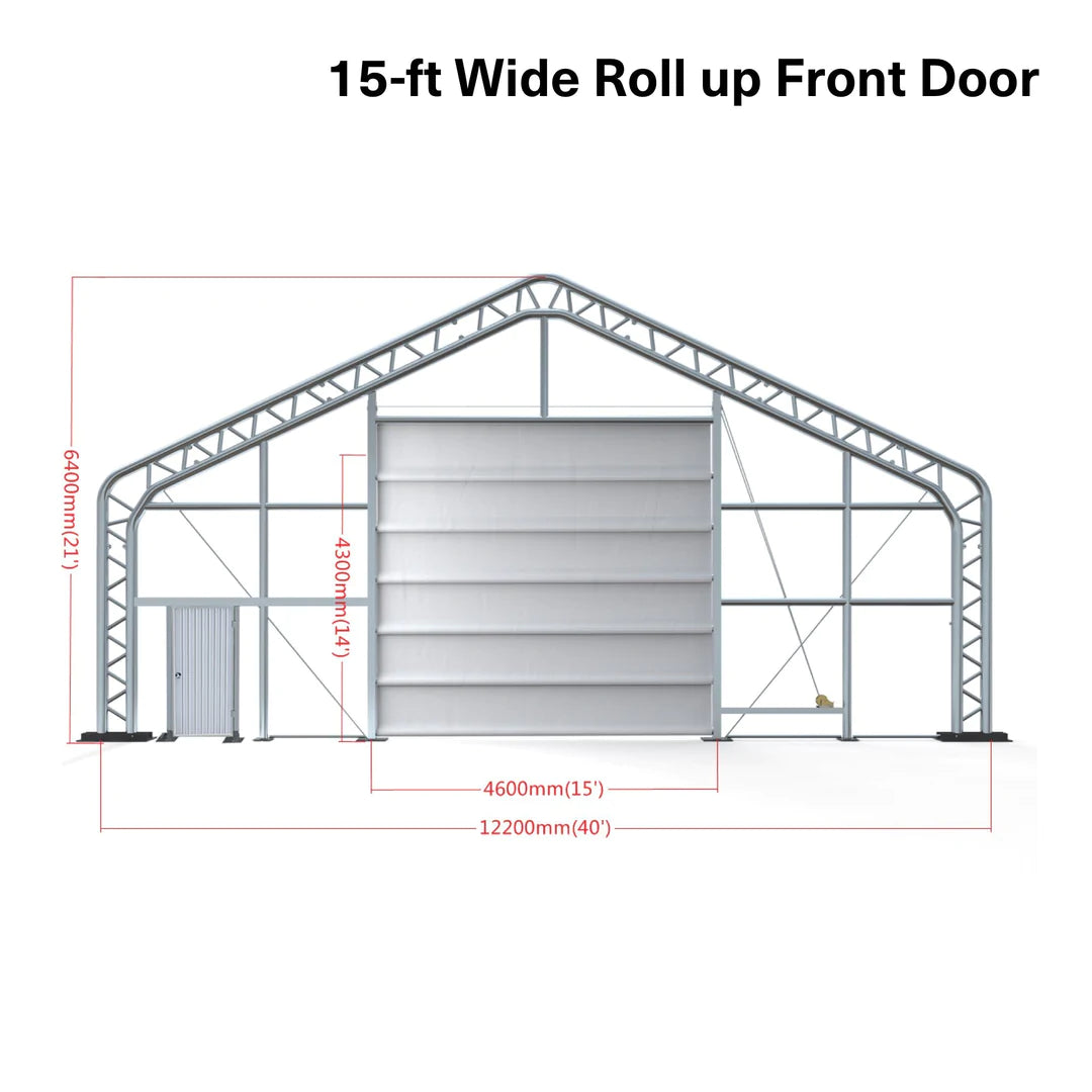 New Pro Series 40' x 80' Dual Truss Storage Shelter with Heavy Duty 21 oz PVC Cover & Drive Through Doors