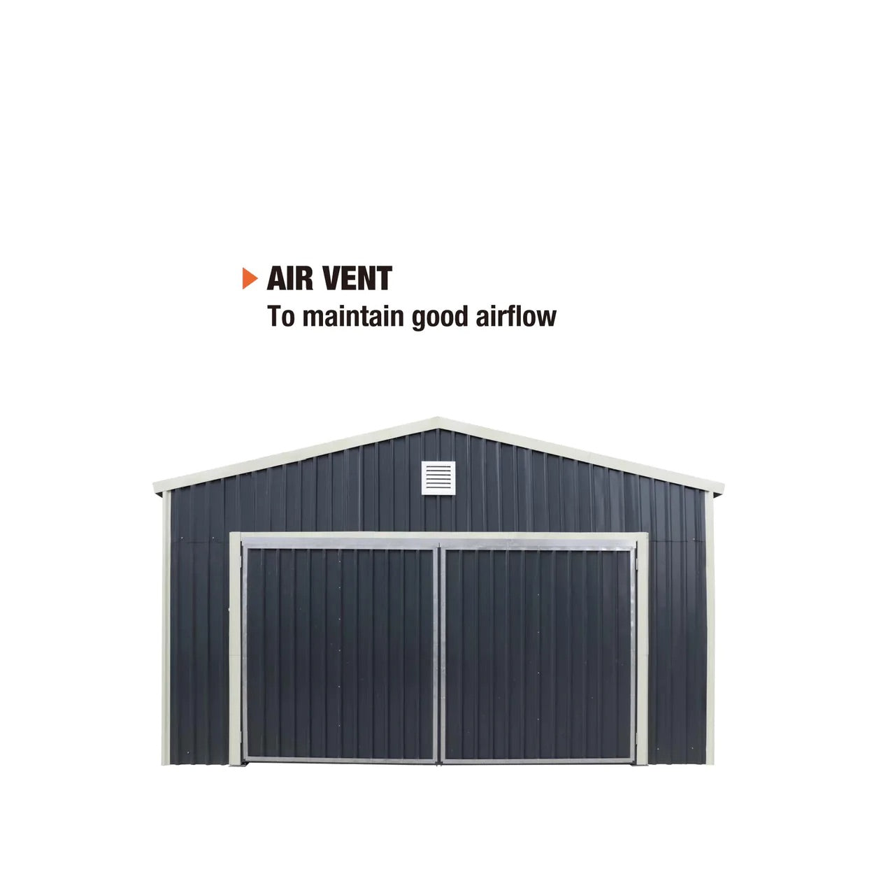 New 16’ x 24’ Metal Garage Shed with Double Front Doors, 10’ Peak Height, Side Entry Door, 384 Sq-Ft Floor Space