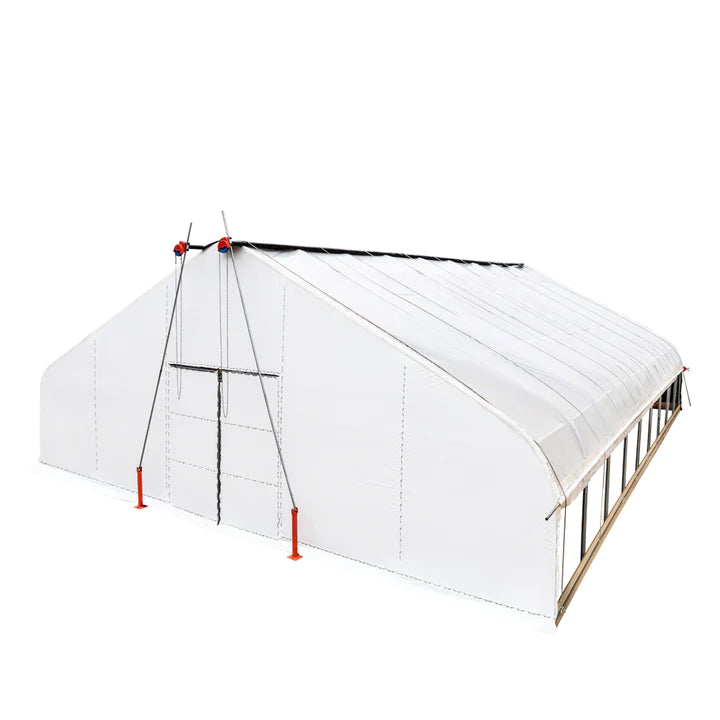 New Pro Series 30’ x 40’ Light Deprivation Two Layer Cover Greenhouse Grow Tent, 6-mil Blackout Tarp and Clear Film, Cold Frame, Hand Crank Roll-Up Sides, Peak Ceiling Roof