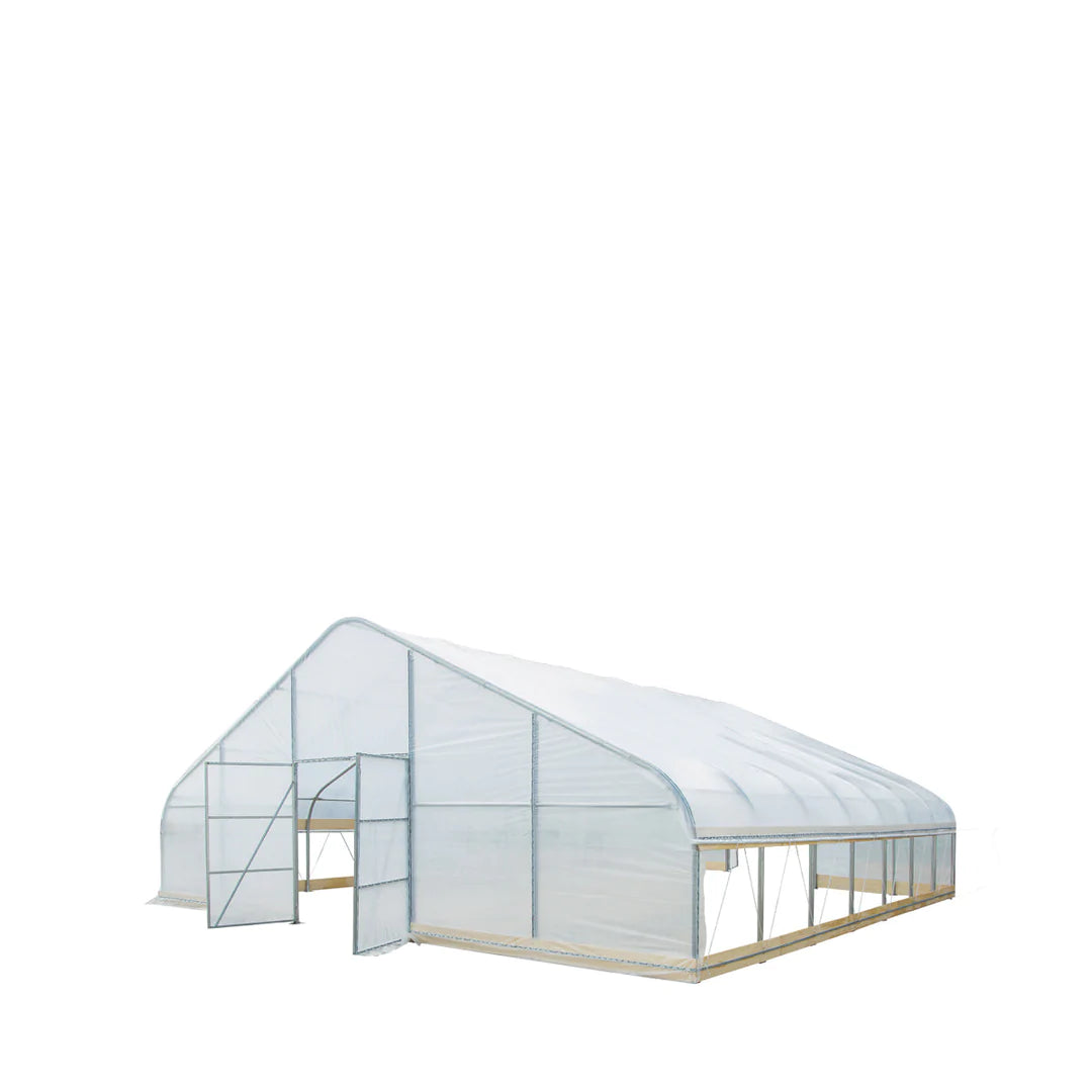 New 30’ x 30’ Tunnel Greenhouse Grow Tent w/6 Mil Clear EVA Plastic Film, Cold Frame, Hand Crank Roll-Up Sides, Peak Ceiling Roof