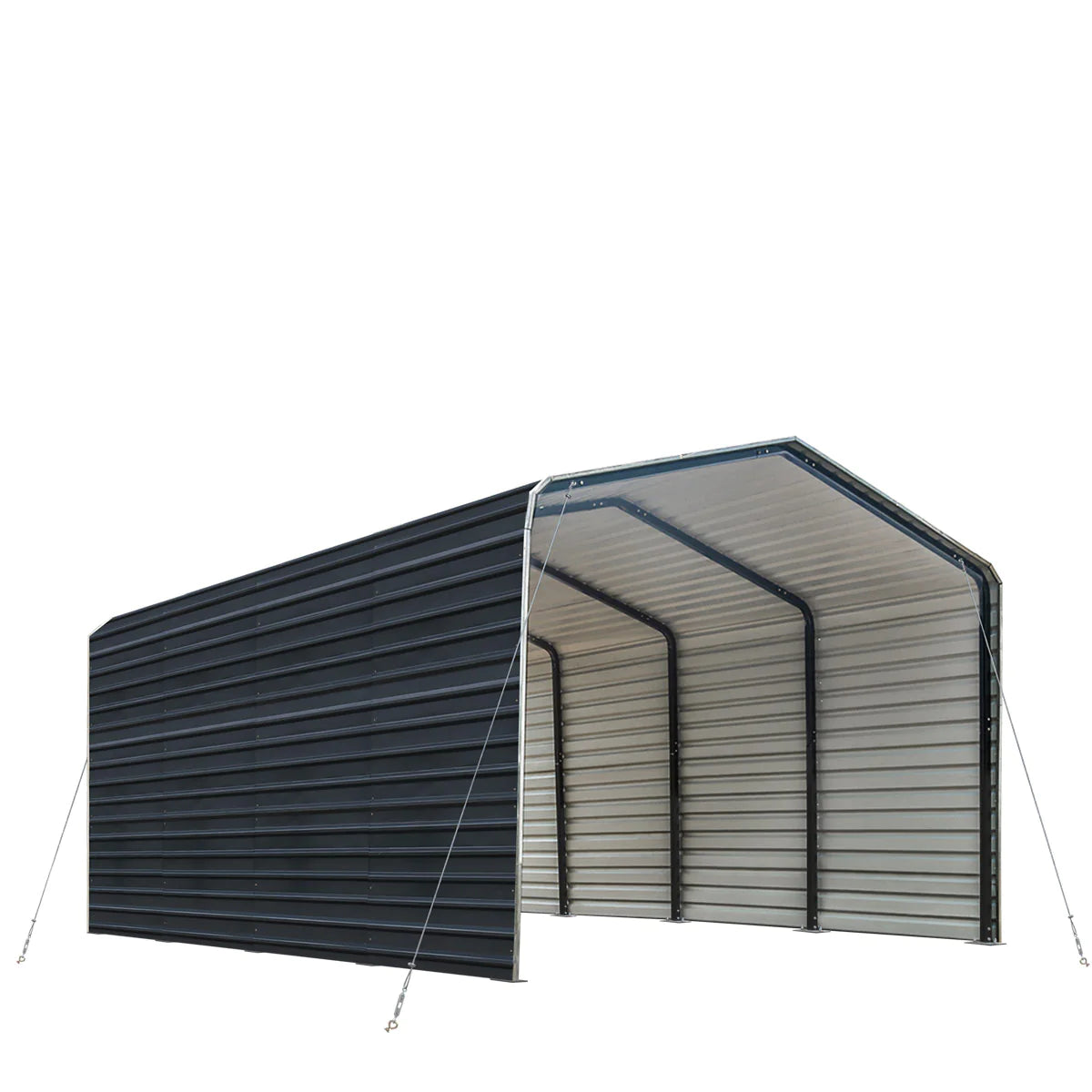 12’ x 20’ Metal Shed Carport with 8’ Enclosed Sidewalls