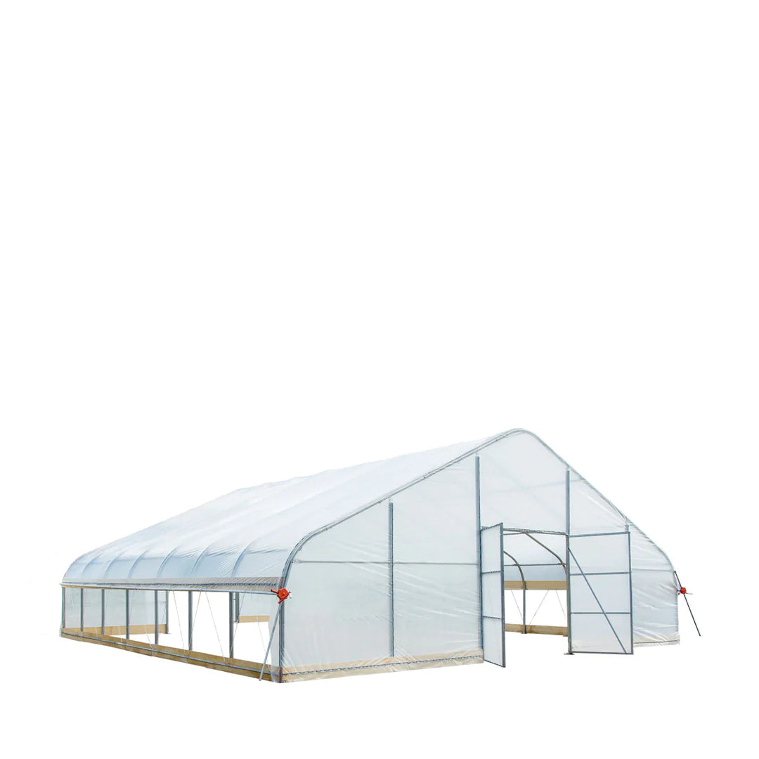 New 30’ x 30’ Tunnel Greenhouse Grow Tent w/6 Mil Clear EVA Plastic Film, Cold Frame, Hand Crank Roll-Up Sides, Peak Ceiling Roof