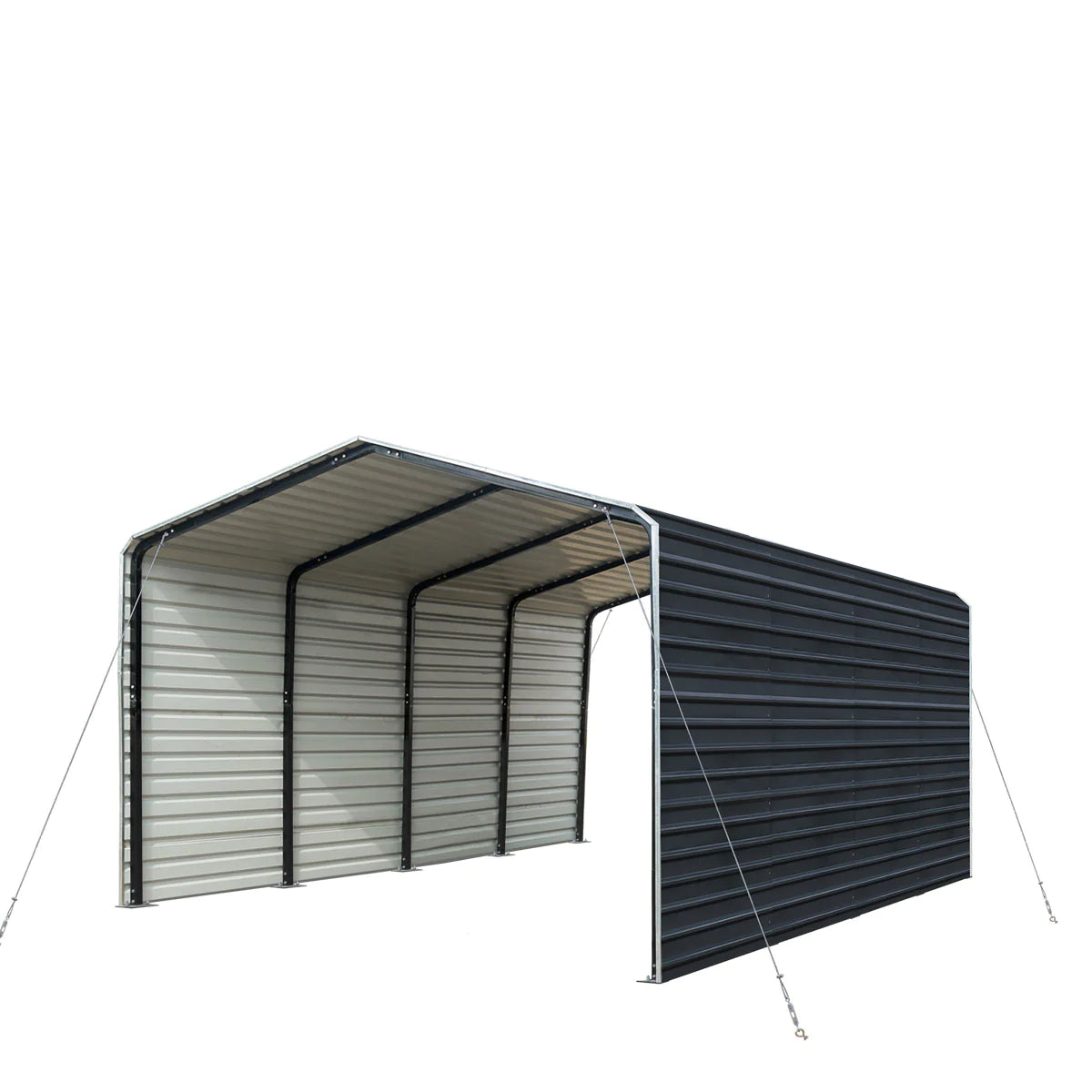 12’ x 20’ Metal Shed Carport with 8’ Enclosed Sidewalls