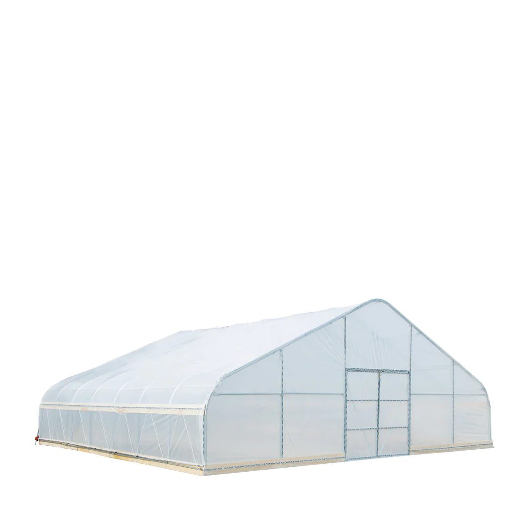 New 30’ x 30’ Tunnel Greenhouse Grow Tent w/6 Mil Clear EVA Plastic Film, Cold Frame, Hand Crank Roll-Up Sides, Peak Ceiling Roof