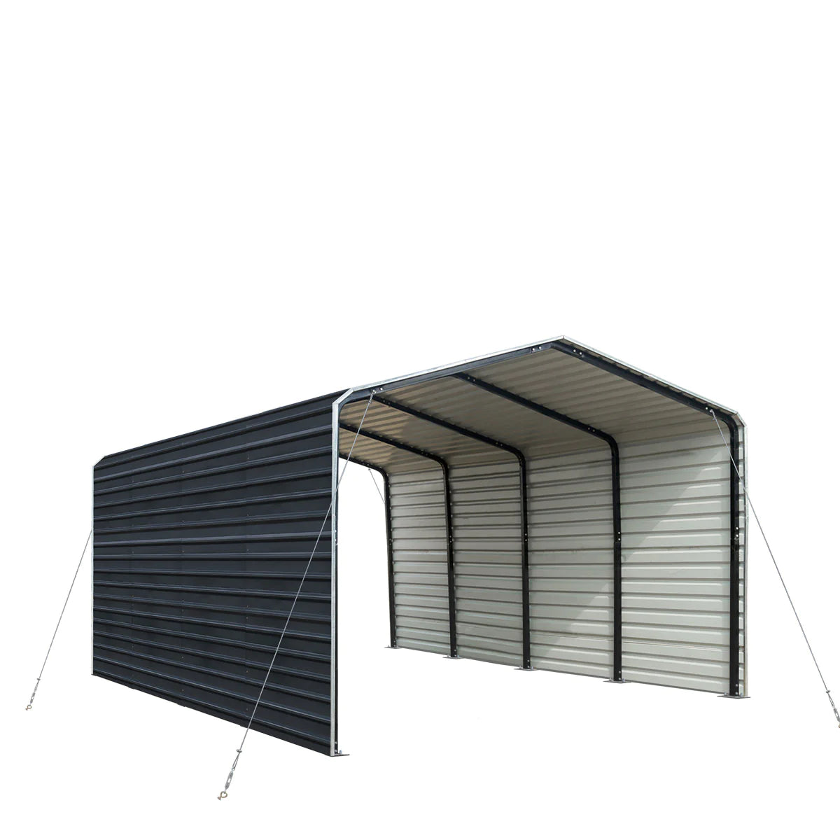 12’ x 20’ Metal Shed Carport with 8’ Enclosed Sidewalls