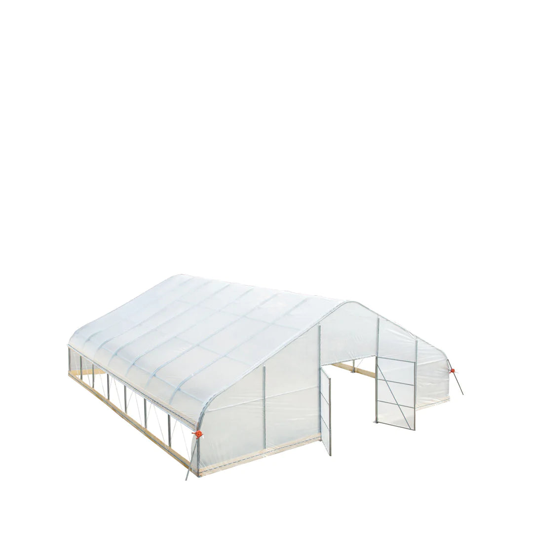 New 30’ x 30’ Tunnel Greenhouse Grow Tent w/6 Mil Clear EVA Plastic Film, Cold Frame, Hand Crank Roll-Up Sides, Peak Ceiling Roof