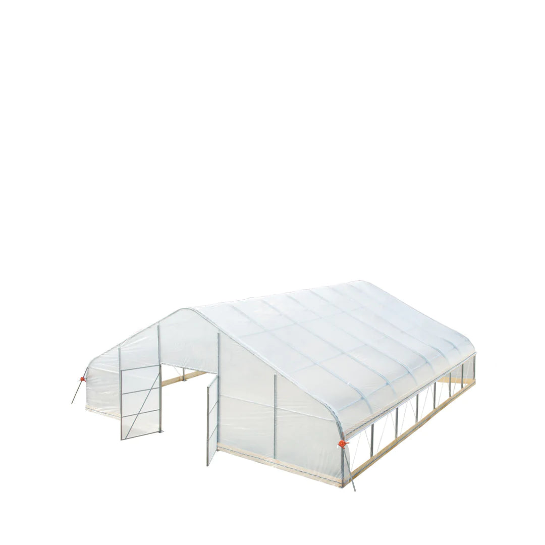 New 30’ x 30’ Tunnel Greenhouse Grow Tent w/6 Mil Clear EVA Plastic Film, Cold Frame, Hand Crank Roll-Up Sides, Peak Ceiling Roof